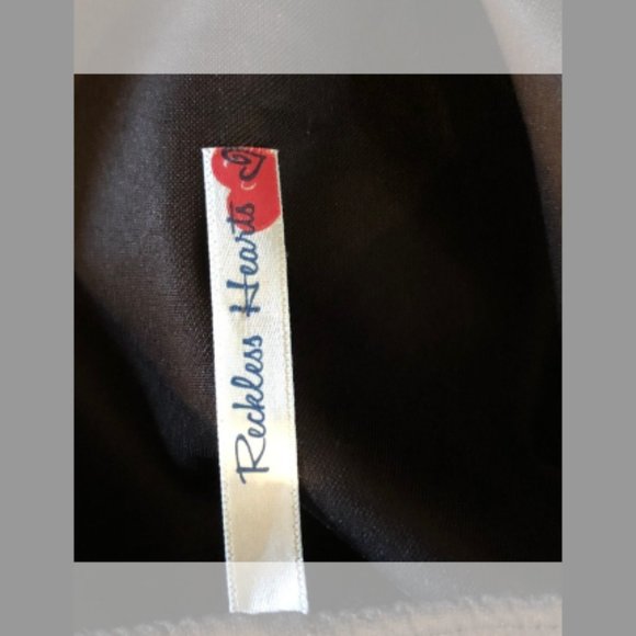 Reckless Hearts Strapless mini dress Black Punk Silver Studs and Mesh EUC Med - Picture 5 of 7